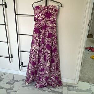 Tracy Reese Strapless Dress in Purple and Cream